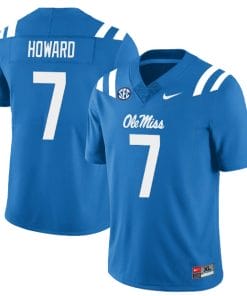 Walker Howard Jersey #7 Ole Miss Rebels Football All Stitched Blue