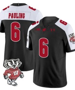 Will Pauling Jersey #6 Wisconsin Badgers Vapor Limited College Football Black Alternate