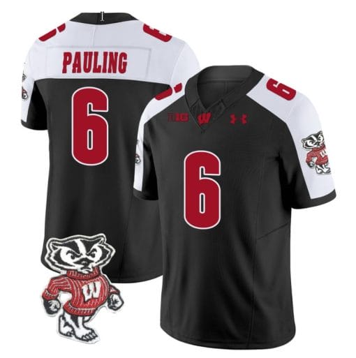 Will Pauling Jersey #6 Wisconsin Badgers Vapor Limited College Football Black Alternate
