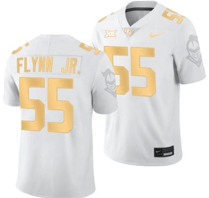 Waltclaire Flynn Jr Jersey #55 UCF Knights Light Mode College Football White Golden 8 Waltclaire Flynn Jr Jersey #55 UCF Knights Light Mode College Football White Golden