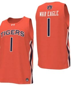War Eagle Jersey #1 Auburn Tigers College Basketball Replica Orange