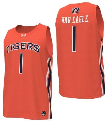 War Eagle Jersey #1 Auburn Tigers College Basketball Replica Orange