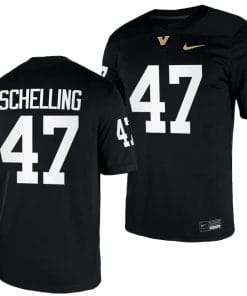 Wesley Schelling Jersey #47 Vanderbilt Commodores College NIL Football Black
