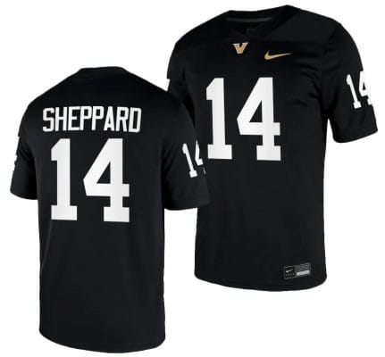 Will Sheppard Jersey #14 Vanderbilt Commodores College NIL Football Black