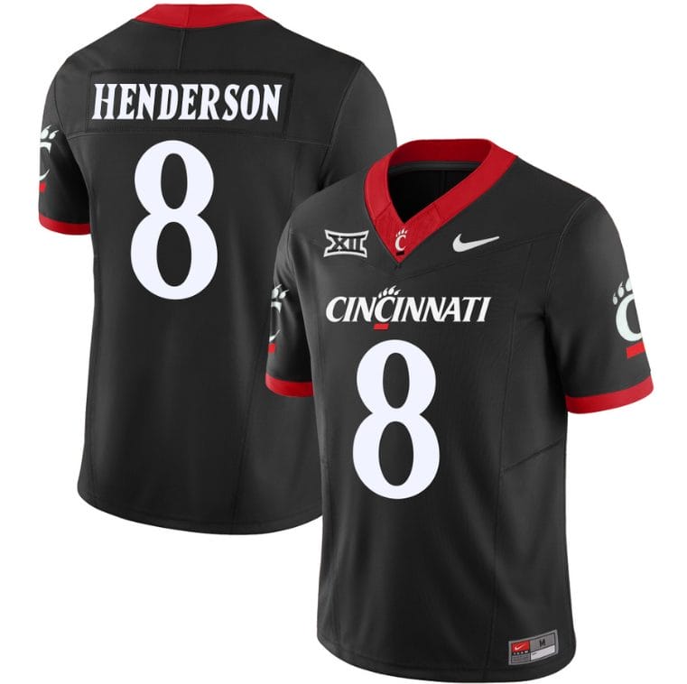 Xzavier Henderson Jersey #8 Cincinnati Bearcats Vapor Limited College Football All Stitched Black 1 Xzavier Henderson Jersey #8 Cincinnati Bearcats Vapor Limited College Football All Stitched Black