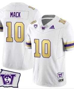 Austin Mack Jersey #10 Washington Huskies Washington Map Patch Football Husky Royalty