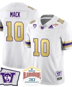 Austin Mack Jersey #10 Washington Huskies Alamo Bowl Patch Football Husky Royalty