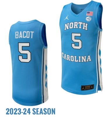 Armando Bacot Jersey #5 North Carolina Tar Heels Replica College Basketball 2023-24 Blue