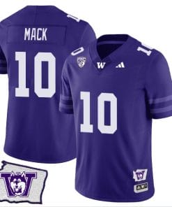 Austin Mack Jersey #10 Washington Huskies Washington Map Patch Football Purple