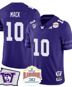 Austin Mack Jersey #10 Washington Huskies Alamo Bowl Patch Football Purple