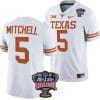 Adonai Mitchell Jersey #5 Texas Longhorns Allstate Sugar Bowl Patch 2024 College Football White