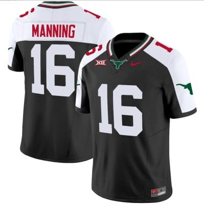 Arch Manning Jersey #16 Texas Longhorns Mexico Vapor College Football Black Alternate 8 Arch Manning Jersey #16 Texas Longhorns Mexico Vapor College Football Black Alternate