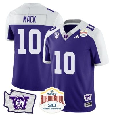 Austin MackJersey #10 Washington Huskies Alamo Bowl Patch Alternate Football Stitched