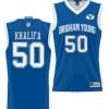 Aly Khalifa Jersey #50 BYU Cougars NIL College Basketball Jersey Lightweight Royal