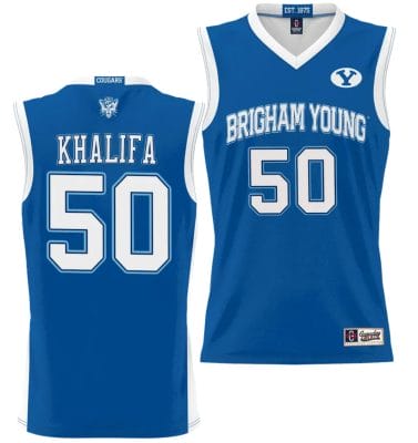 Aly Khalifa Jersey #50 BYU Cougars NIL College Basketball Jersey Lightweight Royal