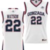Anton Watson Jersey #22 Gonzaga Bulldogs NIL College Basketball Lightweight White