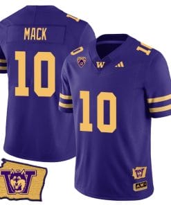 Austin Mack Jersey #10 Washington Huskies Washington Map Patch Football Purple Gold