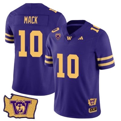 Austin Mack Jersey #10 Washington Huskies Washington Map Patch Football Purple Gold 8 Austin Mack Jersey #10 Washington Huskies Washington Map Patch Football Purple Gold