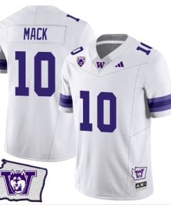 Austin Mack Jersey #10 Washington Huskies Washington Map Patch Football White