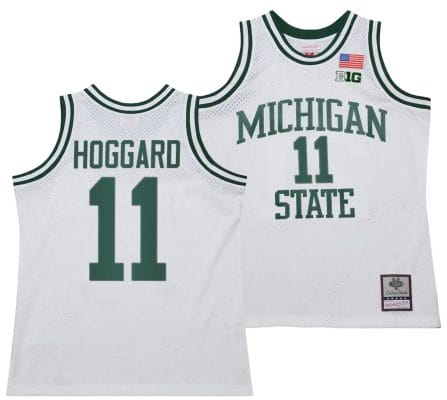 AJ Hoggard Jersey #11 Michigan State Spartans 125th Basketball Anniversary 1990 Throwback White 6 AJ Hoggard Jersey #11 Michigan State Spartans 125th Basketball Anniversary 1990 Throwback White