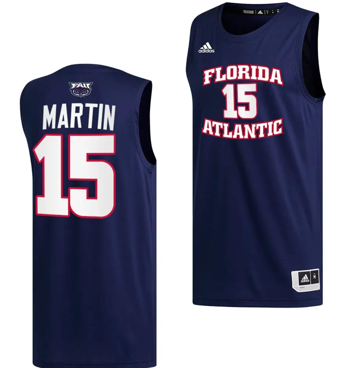 Alijah Martin Jersey #15 FAU Owls College Basketball Replica Navy 1 Alijah Martin Jersey #15 FAU Owls College Basketball Replica Navy