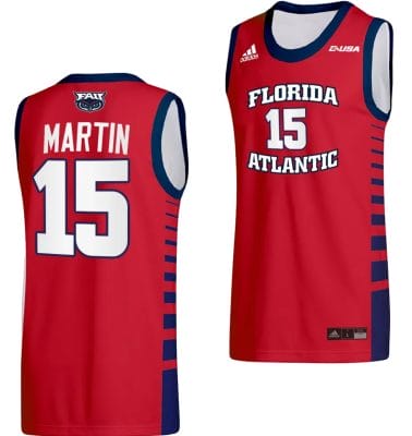 Alijah Martin Jersey #15 FAU Owls College Basketball Replica Red 6 Alijah Martin Jersey #15 FAU Owls College Basketball Replica Red