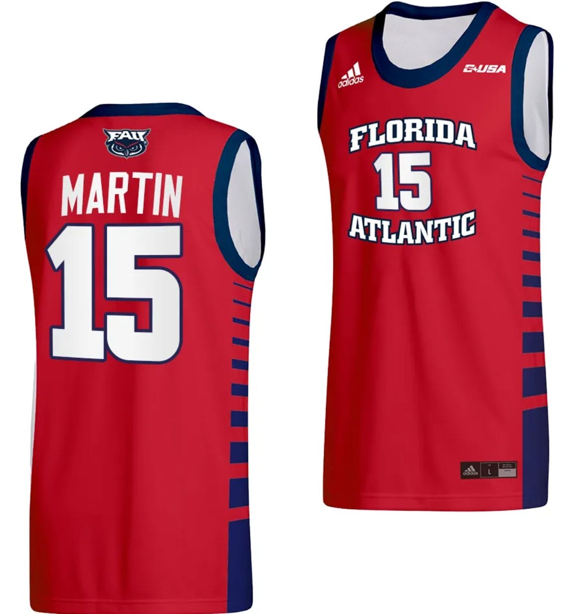 Alijah Martin Jersey #15 FAU Owls College Basketball Replica Red 1 Alijah Martin Jersey #15 FAU Owls College Basketball Replica Red