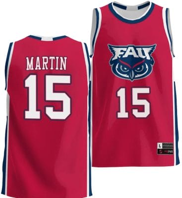 Alijah Martin Jersey #15 FAU Owls NIL College Basketball Lightweight Red 6 Alijah Martin Jersey #15 FAU Owls NIL College Basketball Lightweight Red