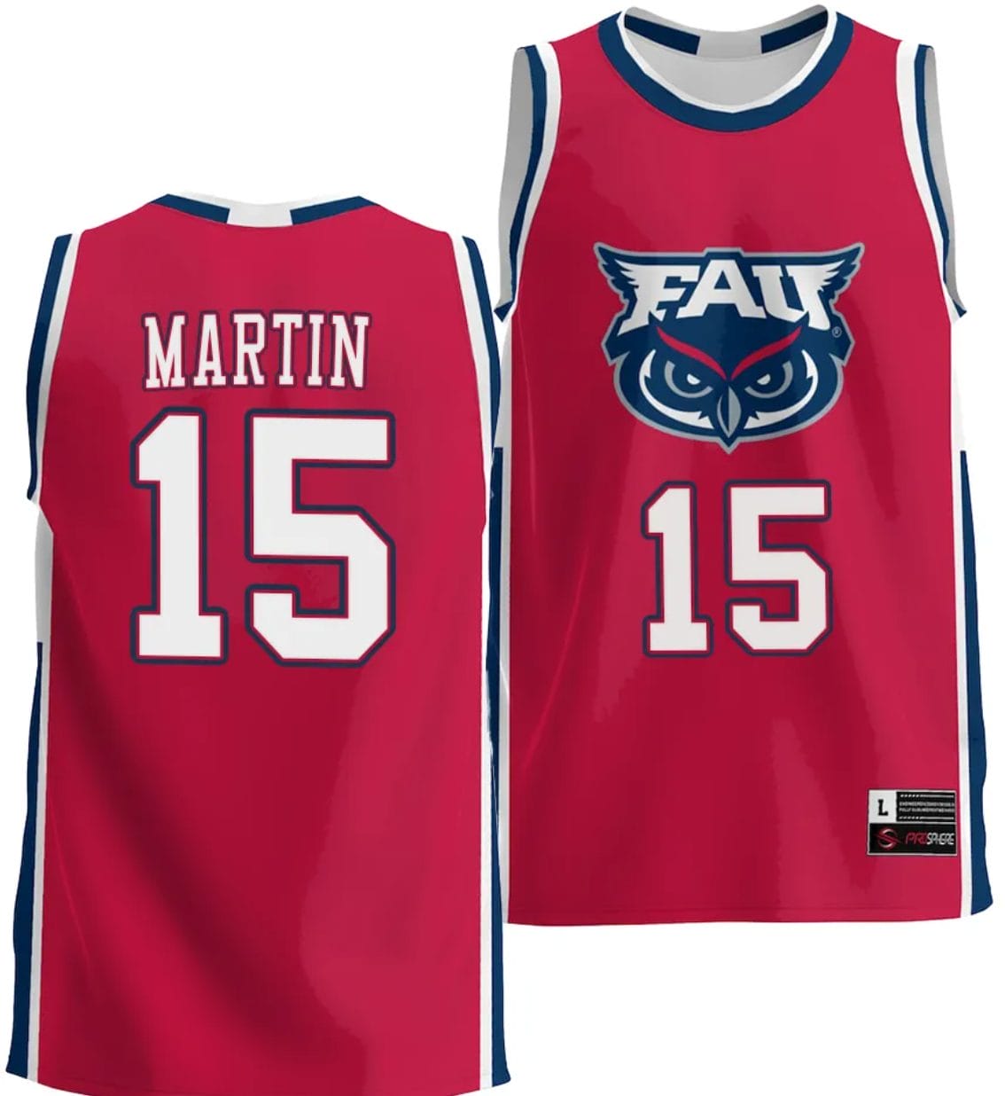 Alijah Martin Jersey #15 FAU Owls NIL College Basketball Lightweight Red 1 Alijah Martin Jersey #15 FAU Owls NIL College Basketball Lightweight Red