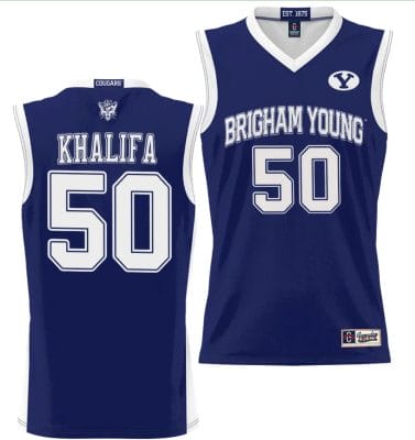 Aly Khalifa Jersey #50 BYU Cougars NIL College Basketball Jersey Lightweight Navy 8 Aly Khalifa Jersey #50 BYU Cougars NIL College Basketball Jersey Lightweight Navy