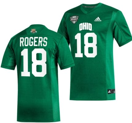 Armani Rogers Jersey #18 Ohio Bobcats College Football Uniform Green