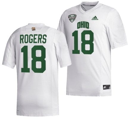 Armani Rogers Jersey #18 Ohio Bobcats College Football Uniform White