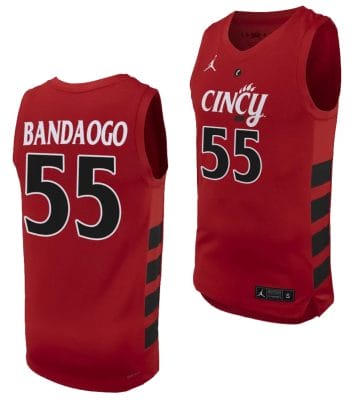 Aziz Bandaogo Jersey #55 Cincinnati Bearcats College Basketball Replica 2023-24 Red