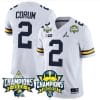Blake Corum Jersey #2 Michigan Wolverines 2023 Big Ten Back to Back Champions Patch Stitched White 5 Blake Corum Jersey #2 Michigan Wolverines 2023 Big Ten Back to Back Champions Patch Stitched White
