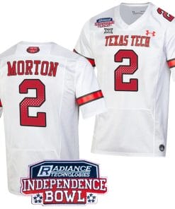 Behren Morton Jersey #2 Texas Tech Red Raiders Independence Bowl Patch Football 2023 White