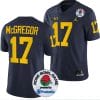Braiden McGregor Jersey #17 Michigan Wolverines Rose Bowl Game 2024 Patch College Football Playoff Navy