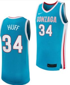 Braden Huff Jersey #34 Gonzaga Bulldogs College Basketball uniform 2023-24 Turquoise