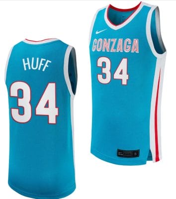 Braden Huff Jersey #34 Gonzaga Bulldogs College Basketball uniform 2023-24 Turquoise 8 Braden Huff Jersey #34 Gonzaga Bulldogs College Basketball uniform 2023-24 Turquoise