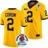 Blake Corum Jersey #2 Michigan Wolverines Rose Bowl Game 2024 Patch College Football Playoff Maize 4 Blake Corum Jersey #2 Michigan Wolverines Rose Bowl Game 2024 Patch College Football Playoff Maize