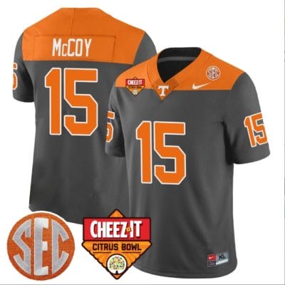Bru McCoy Jersey #15 Tennessee Volunteers Football Cheez It Citrus Bowl Patch Gray