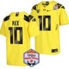 Bo Nix Jersey #10 Oregon Ducks Fiesta Bowl Patch 2024 Football Yellow