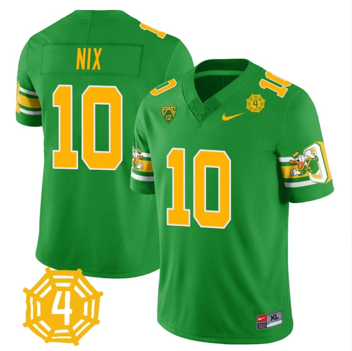 Bo Nix Jersey #10 Oregon Ducks Honor Spencer Webb Patch Football Green 1 Bo Nix Jersey #10 Oregon Ducks Honor Spencer Webb Patch Football Green