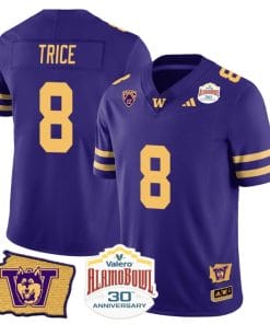 Bralen Trice Jersey #8 Washington Huskies Alamo Bowl Patch Football Purple Gold
