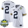 Blake Corum Jersey #2 Michigan Wolverines 2023 Big Ten Champions Patch Stitched White