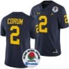 Blake Corum Jersey #2 Michigan Wolverines Rose Bowl Game 2024 Patch College Football Playoff Navy