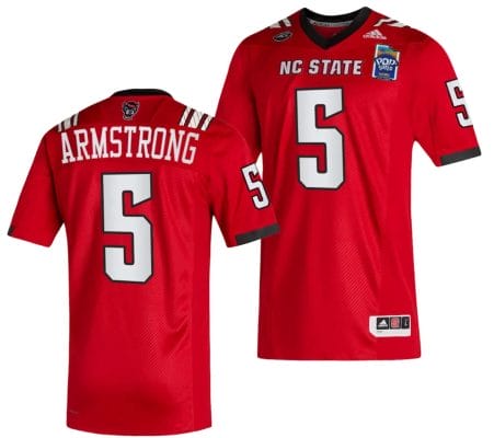 Brennan Armstrong Jersey #5 NC State Wolfpack 2023 Pop-Tarts Bowl Football Red 8 Brennan Armstrong Jersey #5 NC State Wolfpack 2023 Pop-Tarts Bowl Football Red