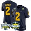 Blake Corum Jersey #2 Michigan Wolverines 2023 Big Ten Back to Back Champions Patch Stitched Navy