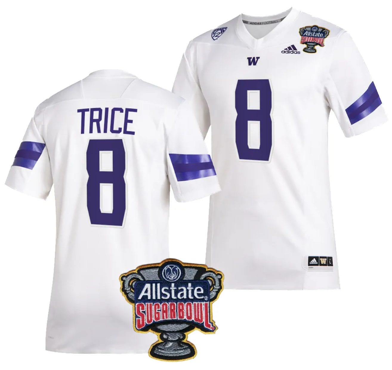 Bralen Trice Jersey #8 Washington Huskies Allstate Sugar Bowl Patch 2024 College Football White 1 Bralen Trice Jersey #8 Washington Huskies Allstate Sugar Bowl Patch 2024 College Football White