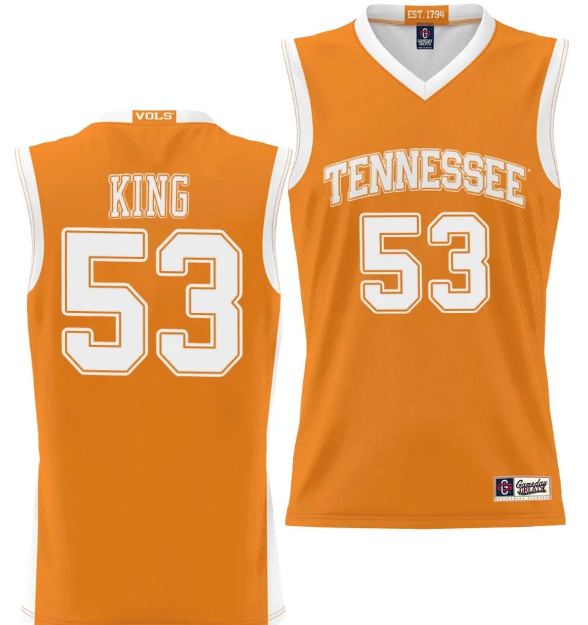 Bernard King Jersey #53 Tennessee Volunteers NIL College Basketball Lightweight Orange 1 Bernard King Jersey #53 Tennessee Volunteers NIL College Basketball Lightweight Orange