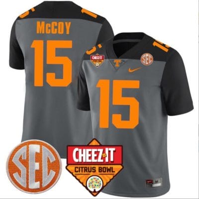 Bru McCoy Jersey #15 Tennessee Volunteers Football Cheez It Citrus Bowl Patch Smoke Gray 8 Bru McCoy Jersey #15 Tennessee Volunteers Football Cheez It Citrus Bowl Patch Smoke Gray